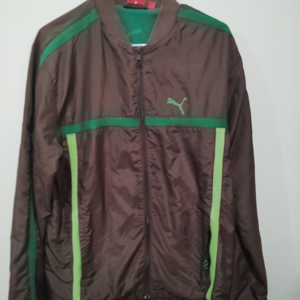 Puma Men's Brown and Green Jacket